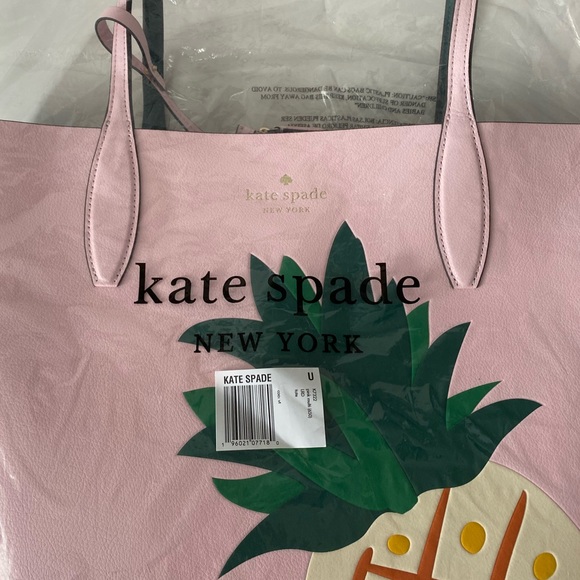♠️Kate Spade Colada Pineapple Graphic Large Tote Bag Pink Multi NWT - Picture 11 of 12